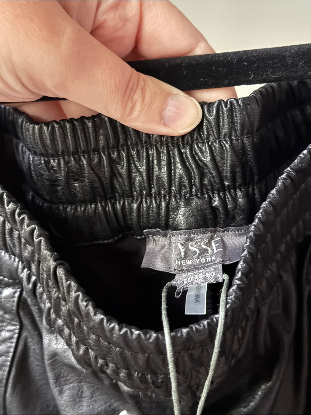 Lysse Black Faux Leather Jogger Pants B4 - Picture 6 of 7